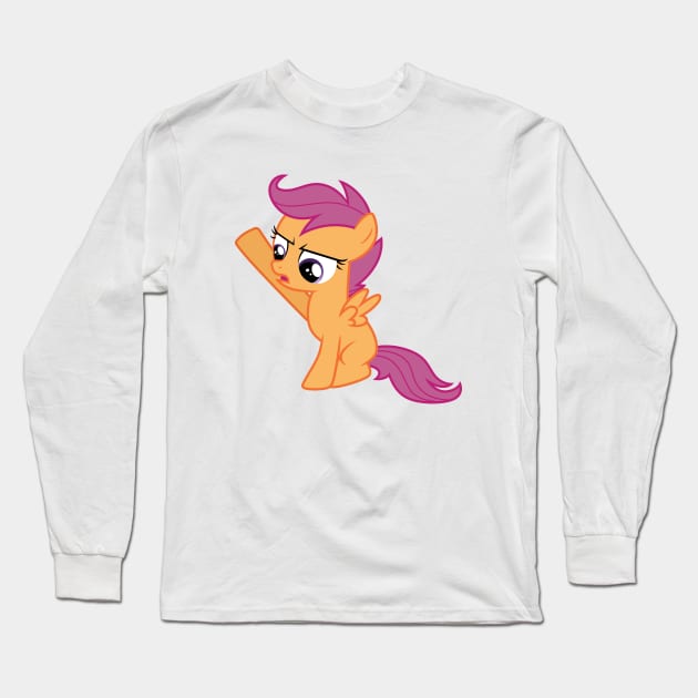 Scootaloo on the ground Long Sleeve T-Shirt by CloudyGlow